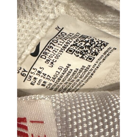 Nike Air Force 1 White University Red Size 6y (missing Laces) - Picture 9 of 10